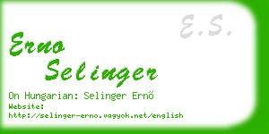erno selinger business card